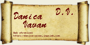 Danica Vavan vizit kartica
